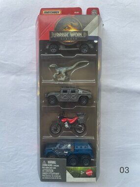 2025 Matchbox Jurassic World Rebirth 5-Pack Die-Cast Cars